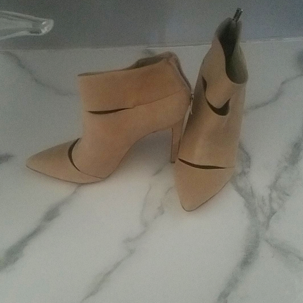 Tan Open Cut Booties